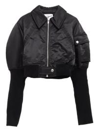 Vaquera Satin Bomber Jacket Black at Farfetch